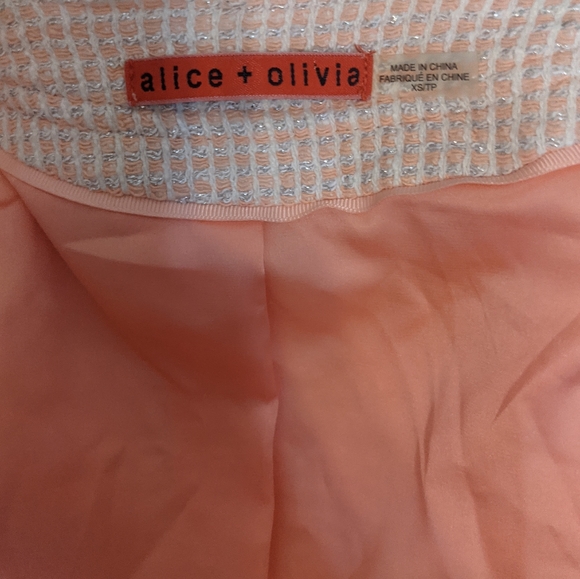 Alice & Olivia Pink Textured Blazer Jacket - Picture 8 of 13